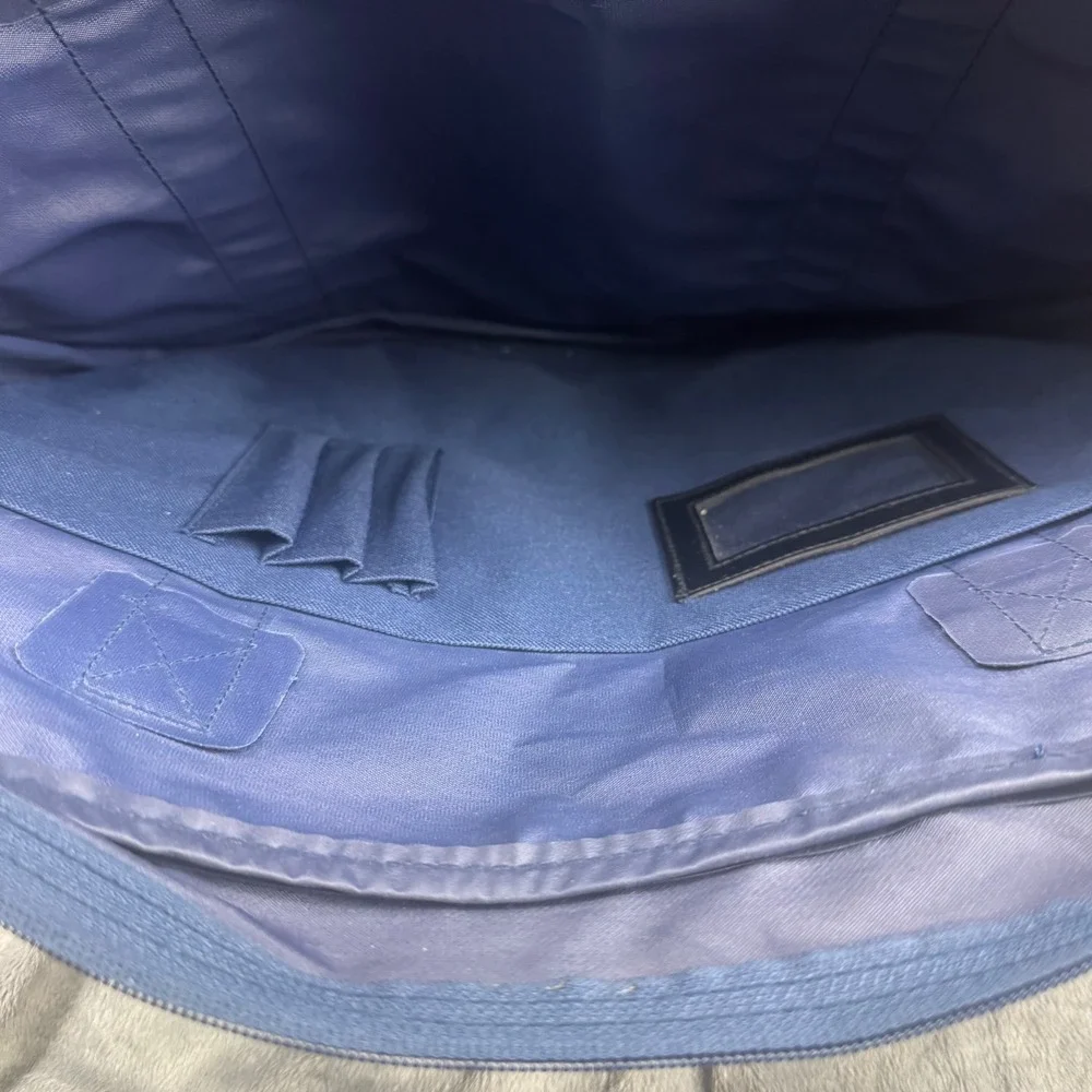 Scholastic NYT Upfront Messenger Bag Unisex OS Navy Blue Excellent Canvas Laptop
